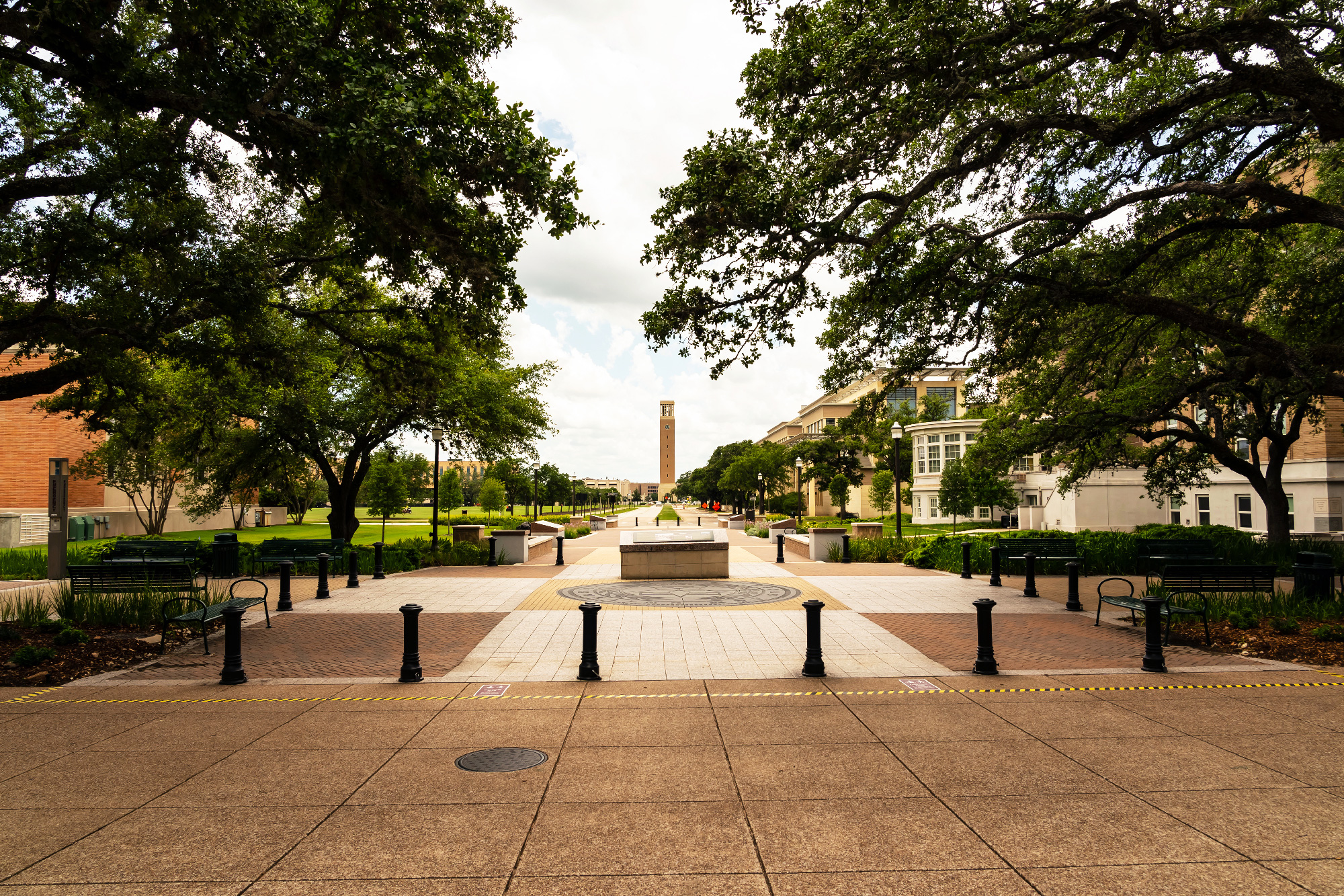 View of brick walkway near Asher