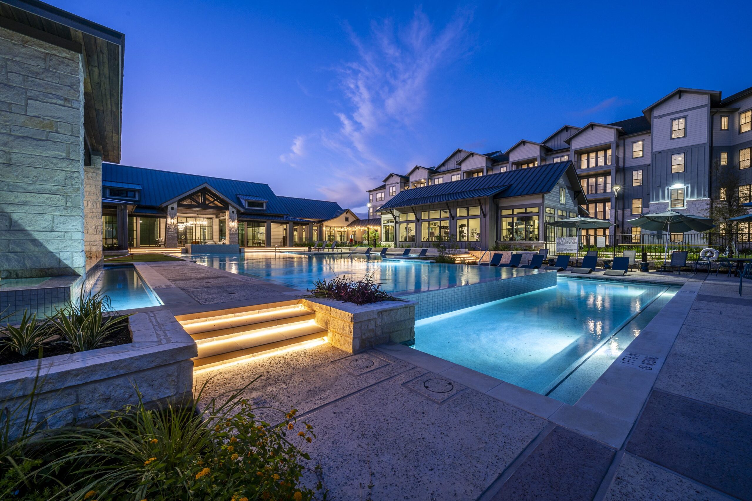 luxury apartments with a nice pool