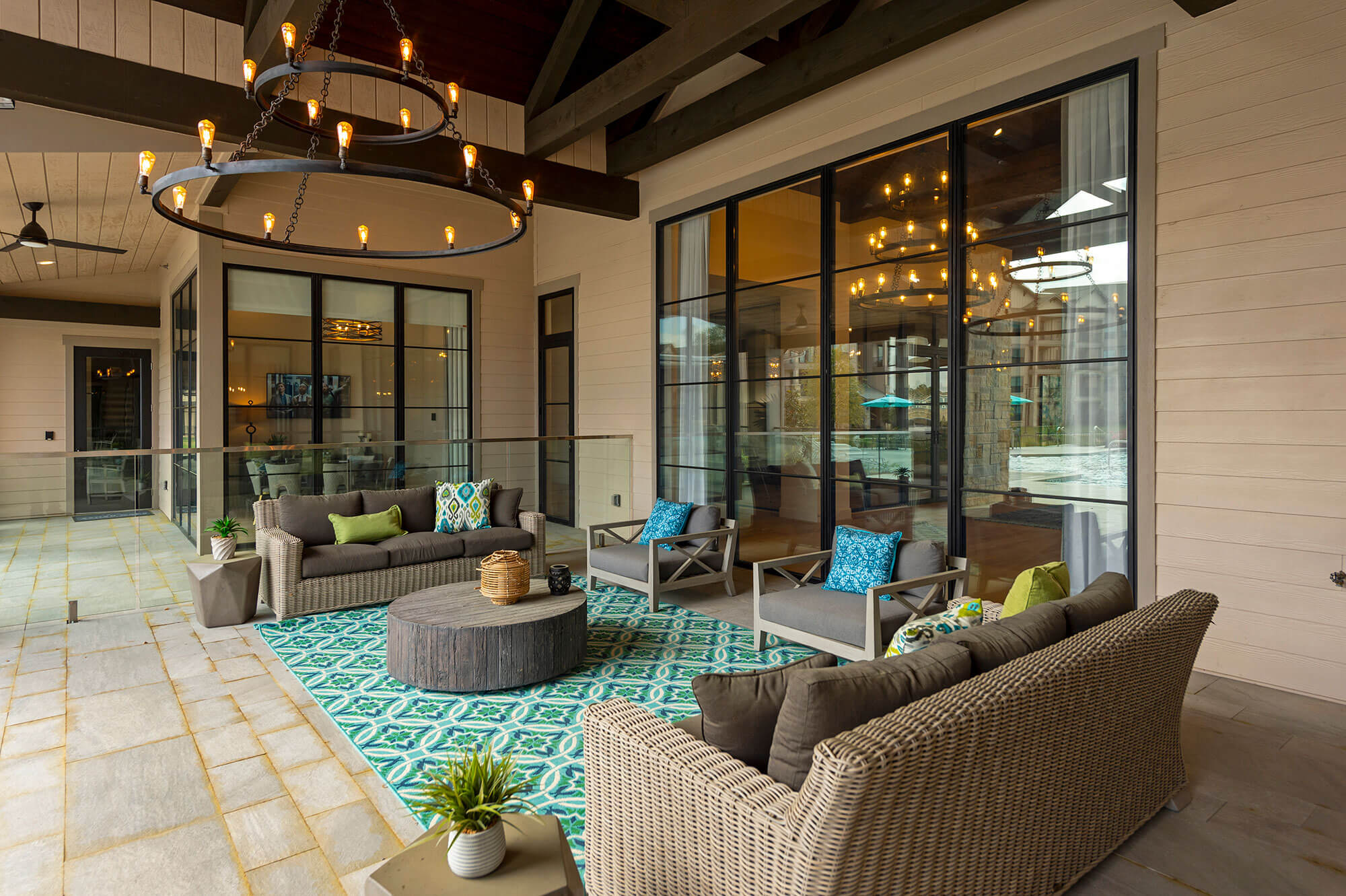 Outdoor lounge at Asher apartments in Texas