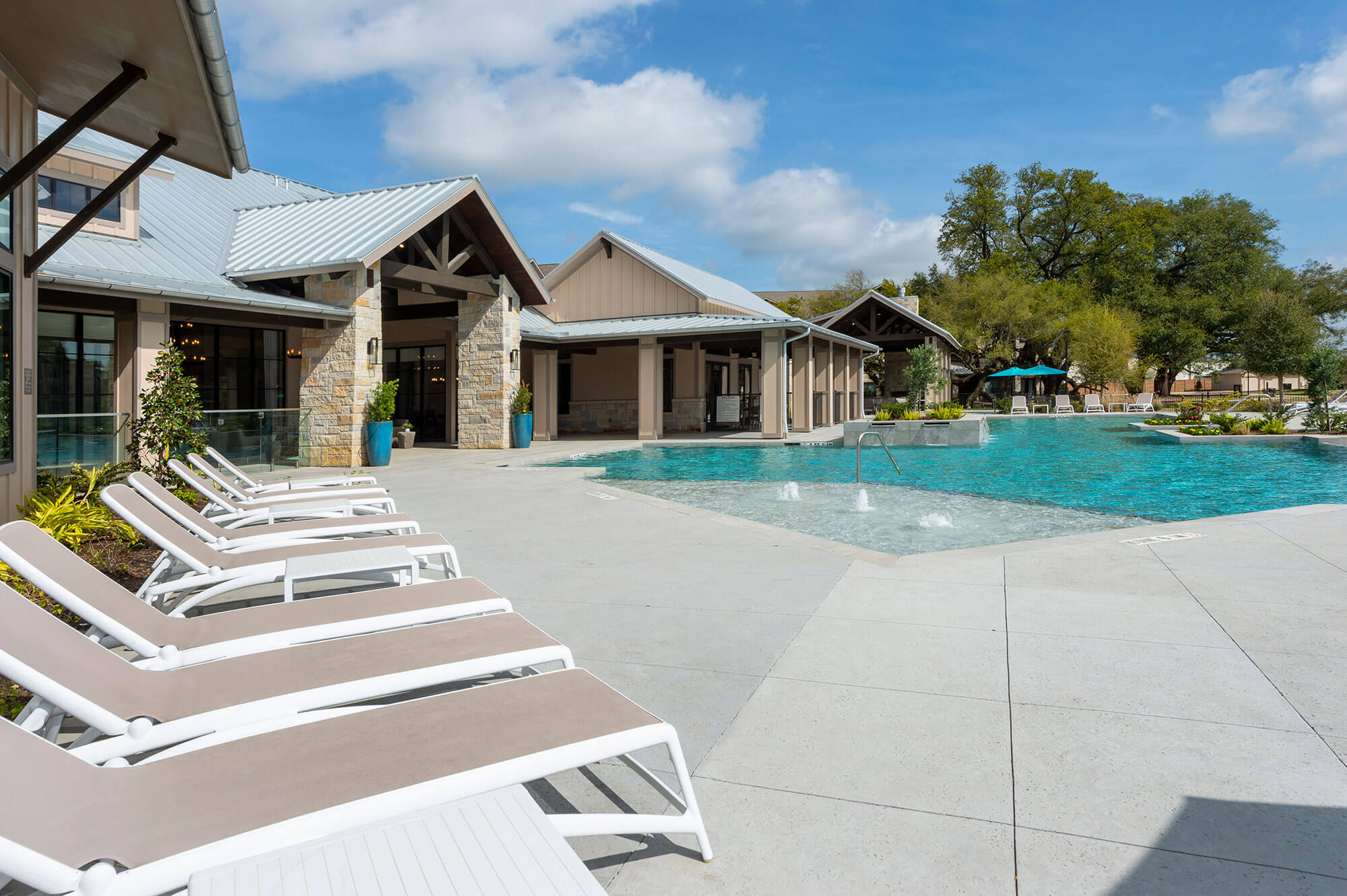 Resort-style pool at Asher upscale apartments in North Houston